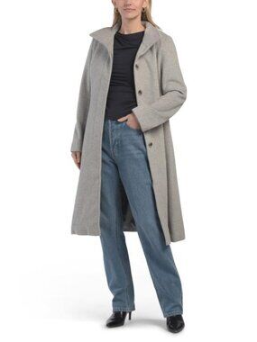 COLE HAAN Wool Blend Maxi Coat